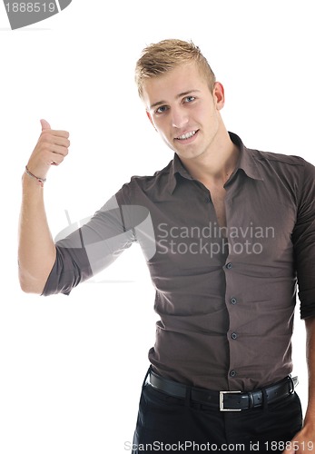 Image of one young businessman isolated