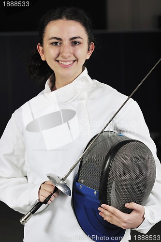 Image of sword sport athlete portrait at training