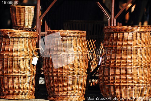 Image of cane furninture and dishes