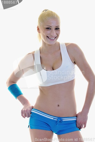 Image of fitness and exercise with blonde woman