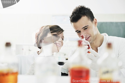 Image of students couple in lab