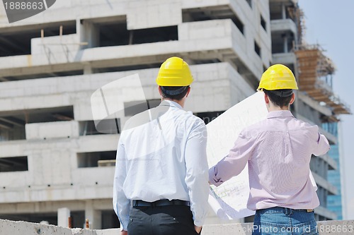 Image of Team of architects on construciton site