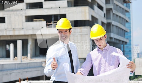 Image of Team of architects on construciton site