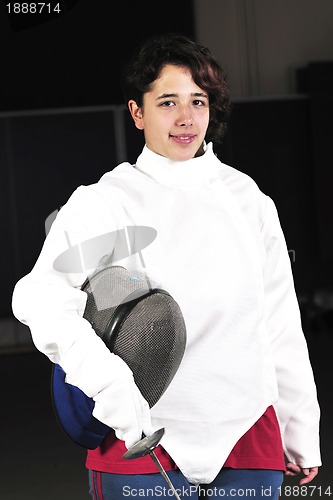 Image of sword sport athlete portrait at training