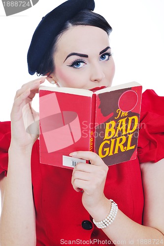 Image of beautiful young woman read book