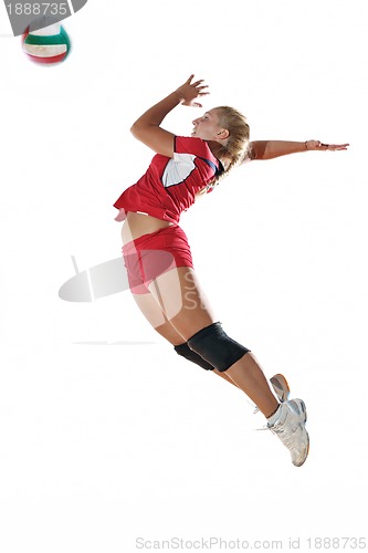 Image of gir playing volleyball