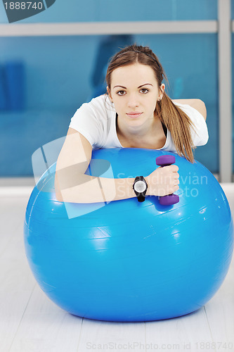 Image of woman fitness workout with weights