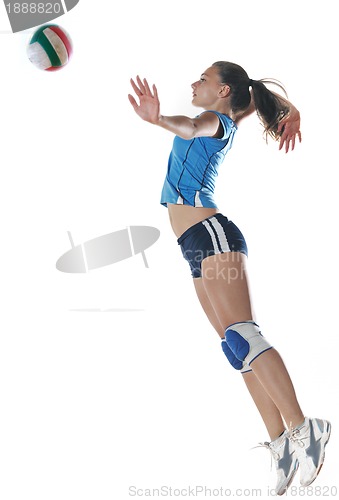 Image of gir playing volleyball