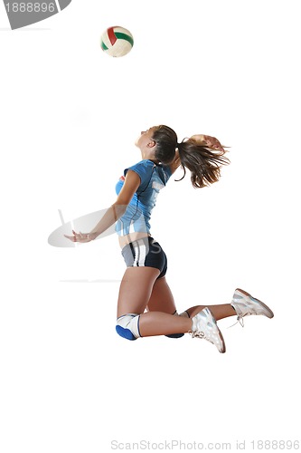 Image of gir playing volleyball