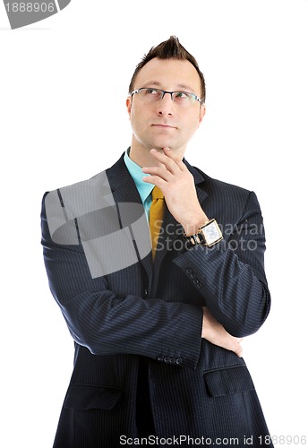 Image of one young businessman isolated
