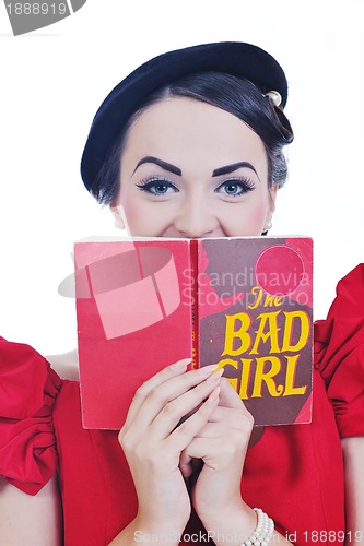 Image of beautiful young woman read book
