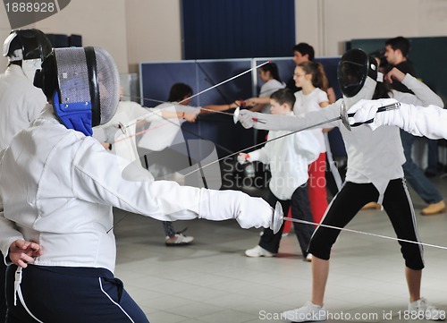 Image of sword sport athlete portrait at training