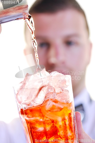 Image of barman portrait isolated on white background