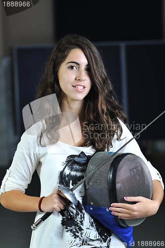 Image of sword sport athlete portrait at training