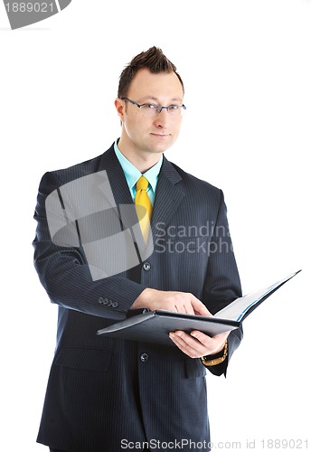 Image of one young businessman isolated