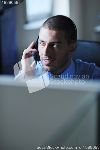 Image of businessman with a headset