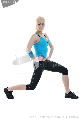 Image of fitness and exercise with blonde woman