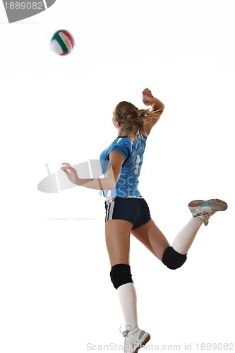 Image of gir playing volleyball