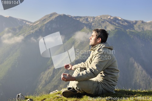 Image of fresh sunrise at mountain 