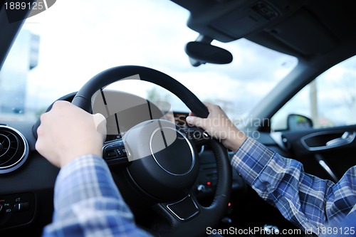 Image of man using car navigation