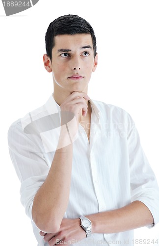 Image of one young businessman isolated