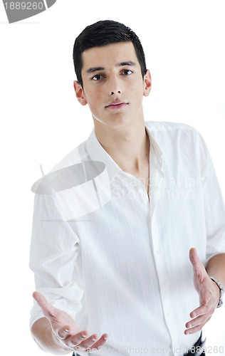 Image of one young businessman isolated