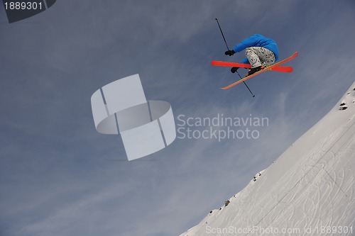 Image of extreme freestyle ski jump