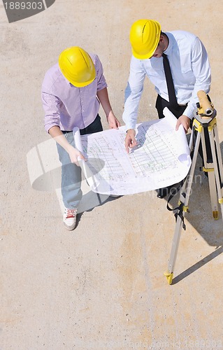 Image of Team of architects on construciton site