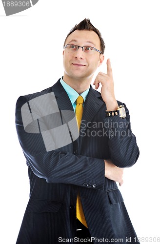 Image of one young businessman isolated