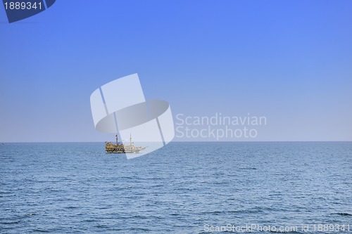 Image of pirate boat ship on sea