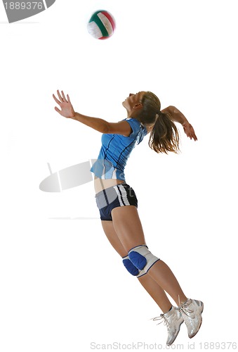 Image of gir playing volleyball