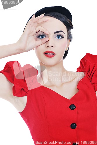 Image of beautiful young woman isolated on white