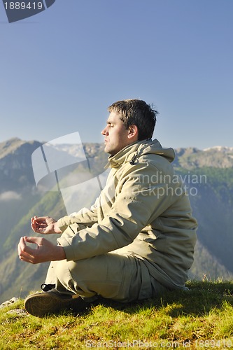 Image of fresh sunrise at mountain 