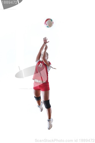 Image of gir playing volleyball
