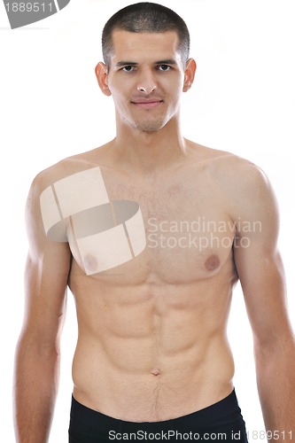 Image of healthy fit young man islated on white background