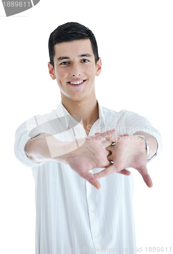 Image of one young businessman isolated