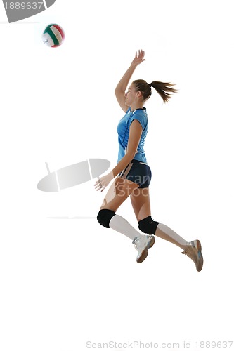 Image of gir playing volleyball