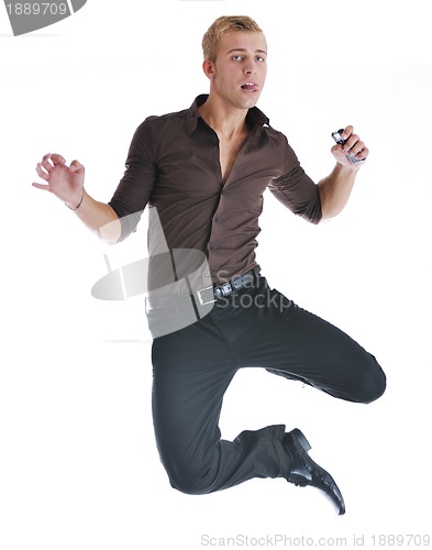 Image of one young businessman isolated