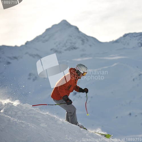 Image of  skiing on on now at winter season