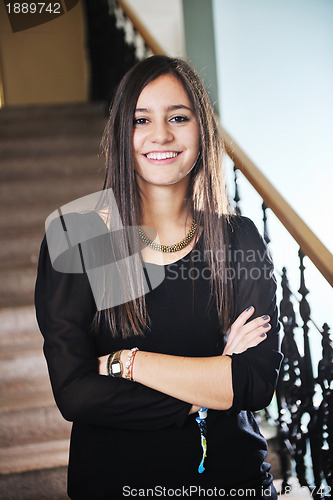 Image of student girl portrait at university campus 