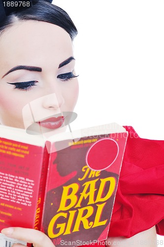 Image of beautiful young woman read book
