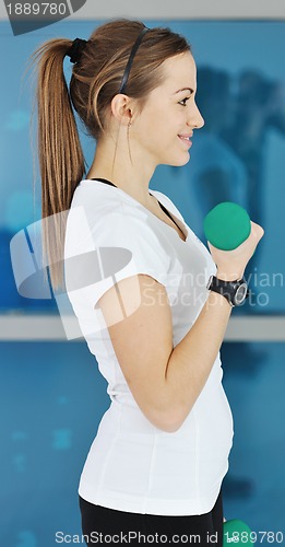 Image of woman fitness workout with weights