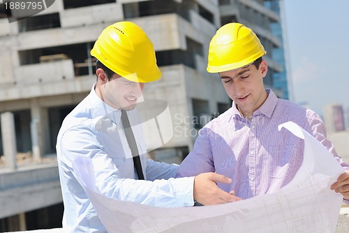 Image of Team of architects on construciton site