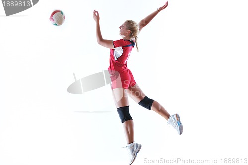 Image of gir playing volleyball