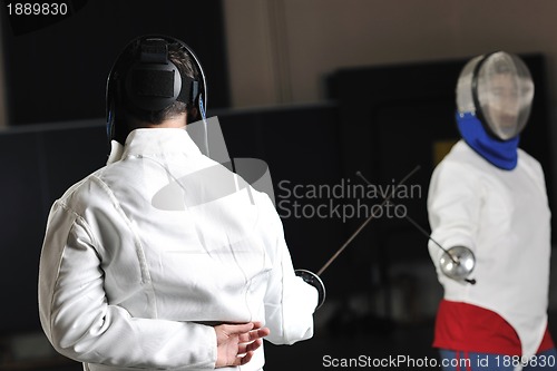 Image of sword sport athlete portrait at training