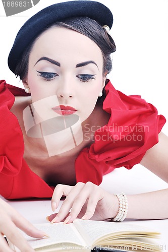 Image of beautiful young woman read book