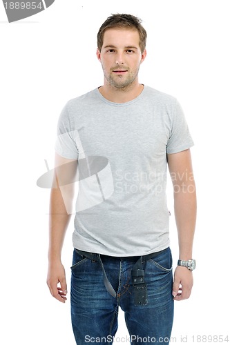 Image of healthy fit young man islated on white background