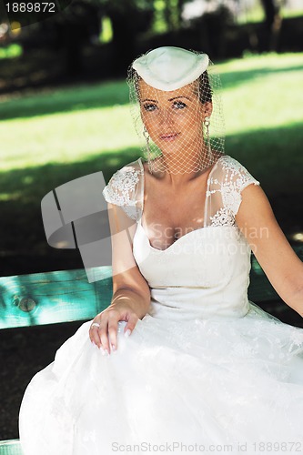 Image of beautiful bride outdoor