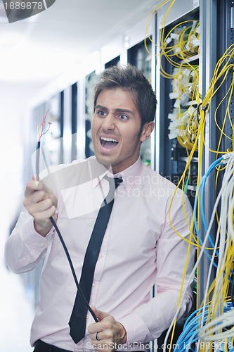 Image of system fail situation in network server room