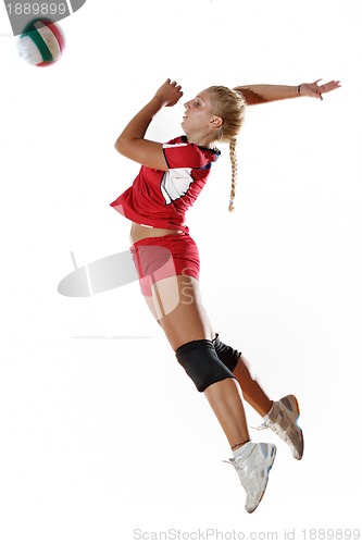 Image of gir playing volleyball